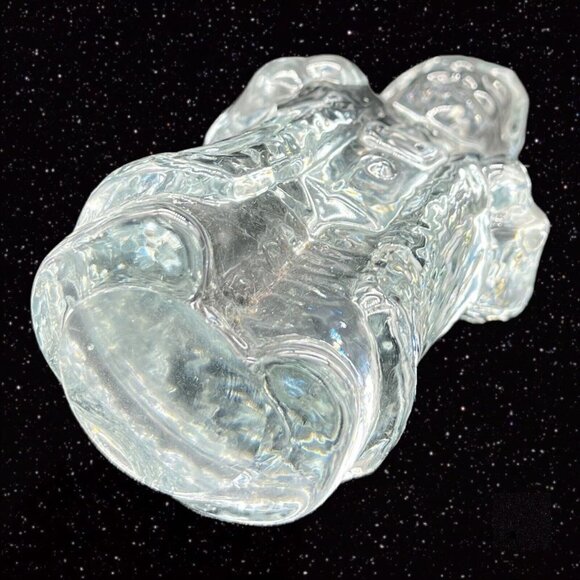 Vintage Art Glass Santa Claus Figurine Paperweight Clear Christmas 7”T 4”W - Picture 9 of 11